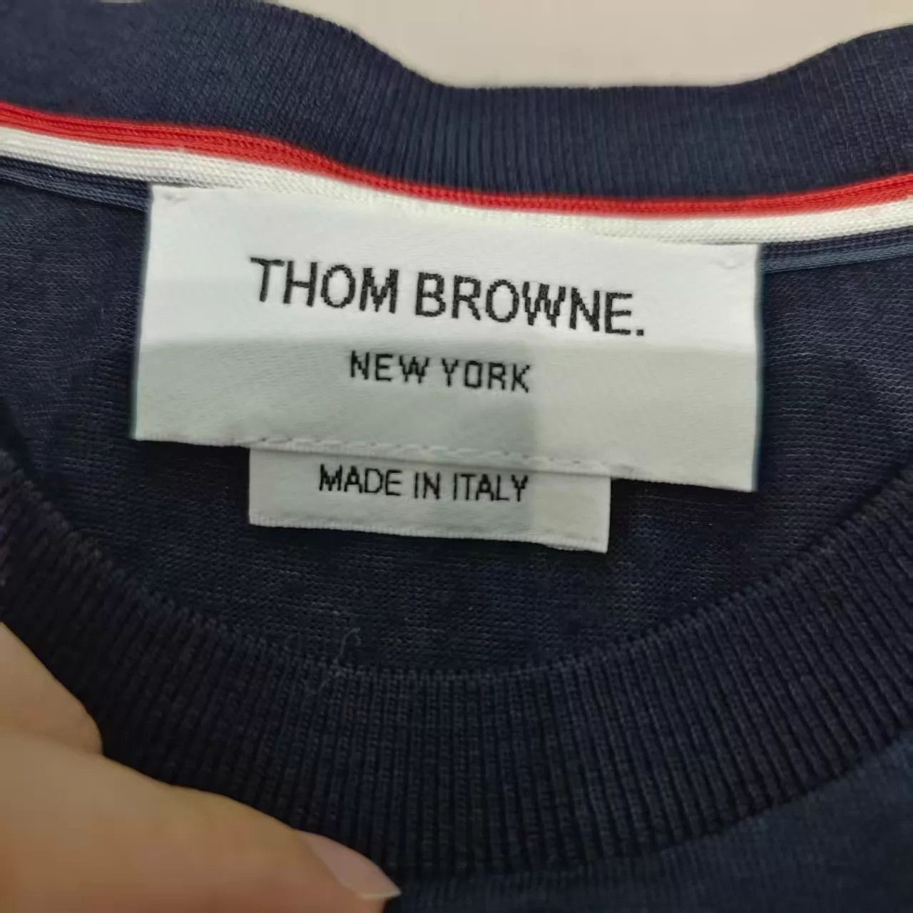 Thom Browne Blue Short Sleeve Shirt with White Stripes Size US M / EU 48-50 / 2 - 3 Thumbnail