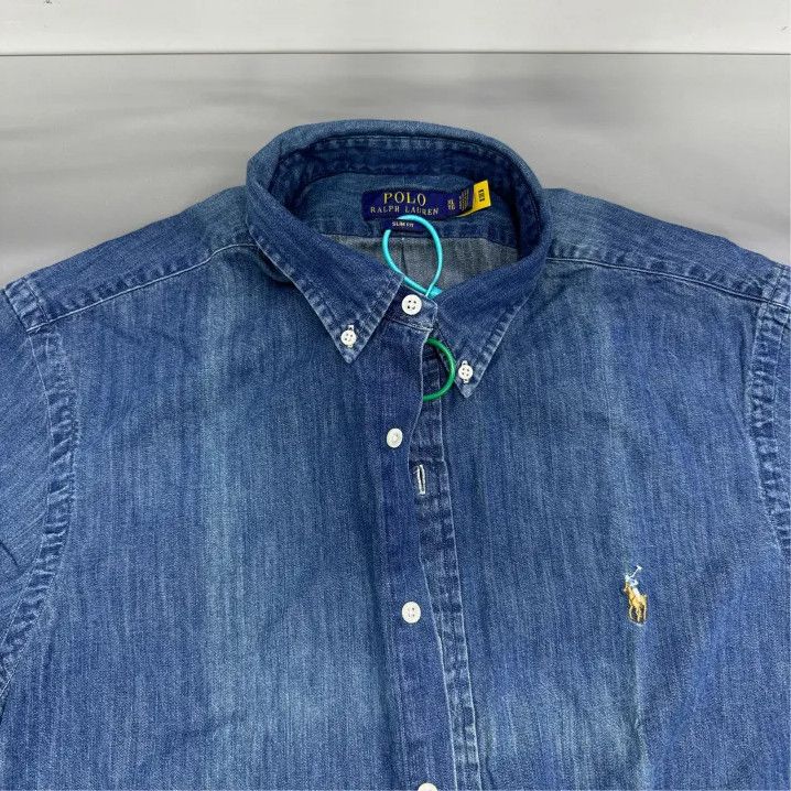 Polo Ralph Lauren Polo Ralph Lauren Logo Denim Long-Sleeve Shirt Size US XL / EU 56 / 4 - 5 Thumbnail