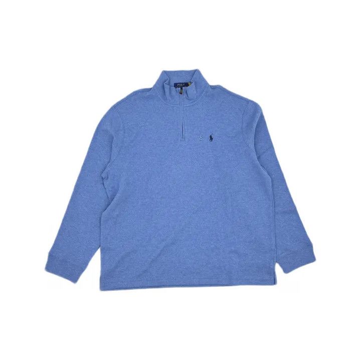Polo Ralph Lauren Polo Ralph Lauren Men's Blue Pony Embroidered Half-Zip Sweater Size US XL / EU 56 / 4 - 2 Thumbnail
