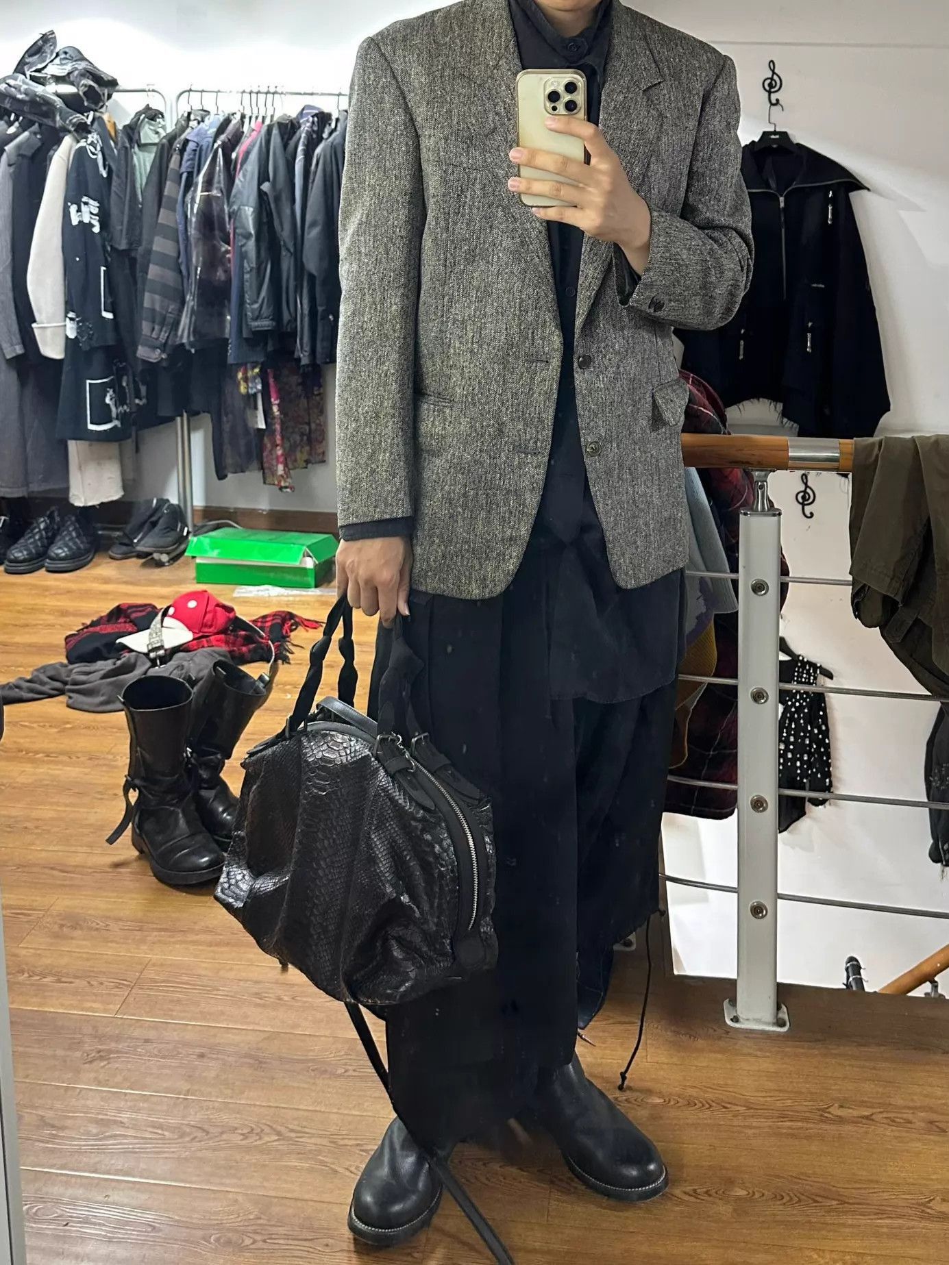 Issey Miyake Gray Herringbone Pattern Blazer - Size M Size US M / EU 48-50 / 2 - 9 Thumbnail