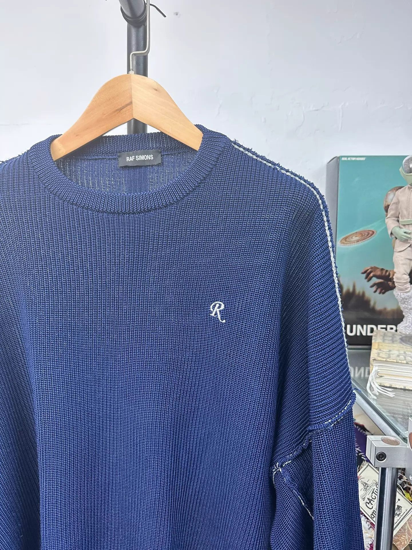 Raf Simons Blue Long Sleeve Knit Sweater Size US M / EU 48-50 / 2 - 2 Thumbnail