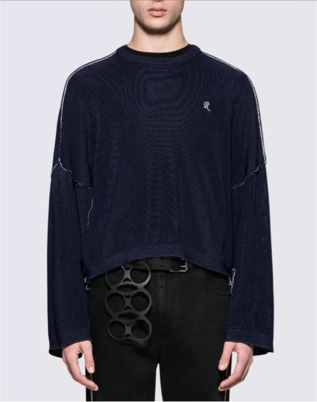 Raf Simons Blue Long Sleeve Knit Sweater Size US M / EU 48-50 / 2 - 7 Thumbnail