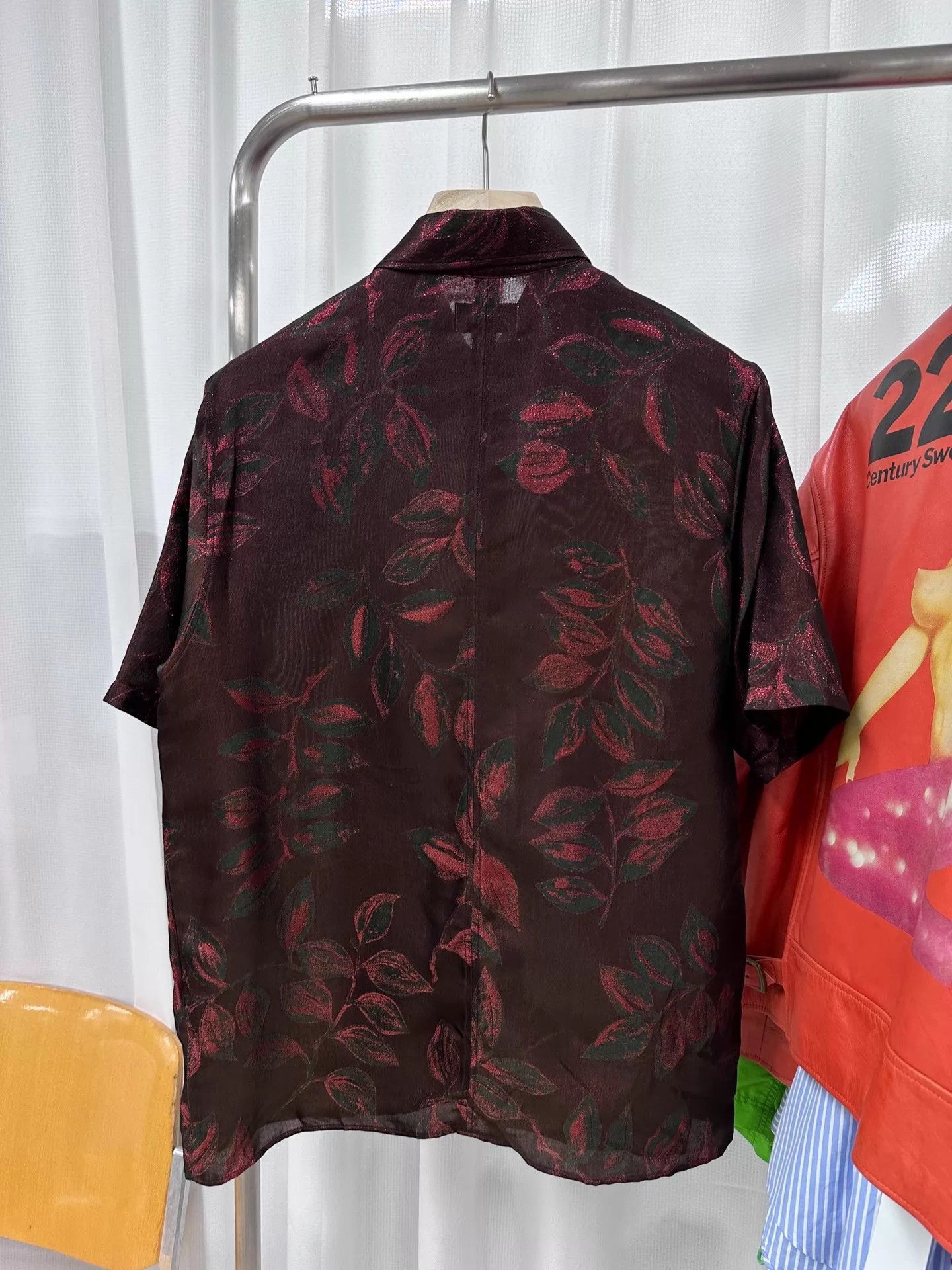 Bed j.w. Ford Red Leaf Print Short Sleeve Button-Up Shirt Size US M / EU 48-50 / 2 - 4 Thumbnail