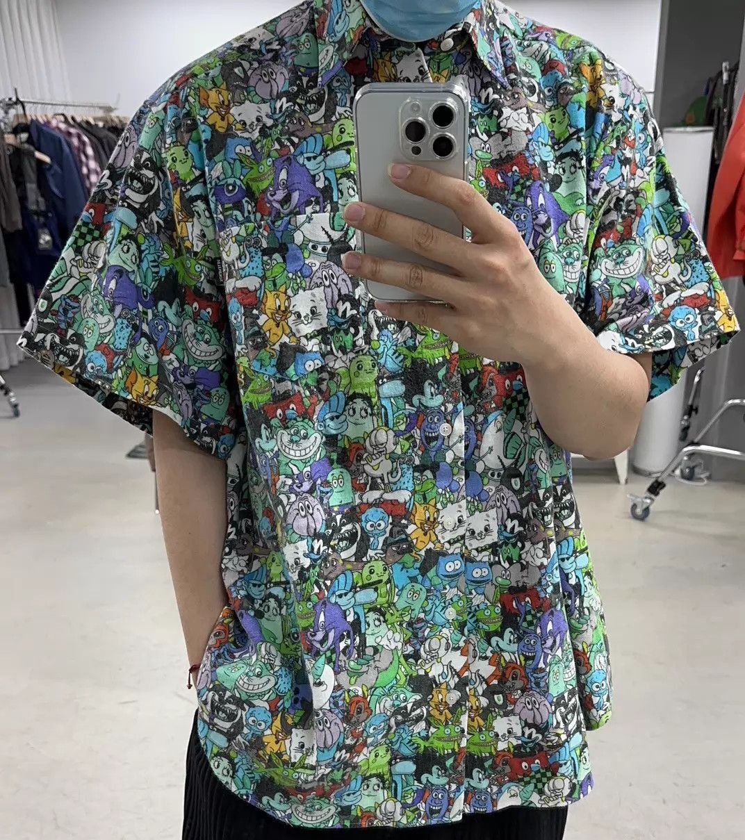 Vetements Blue XS Short-Sleeve Cartoon Print Shirt Size US XS / EU 42 / 0 - 7 Thumbnail