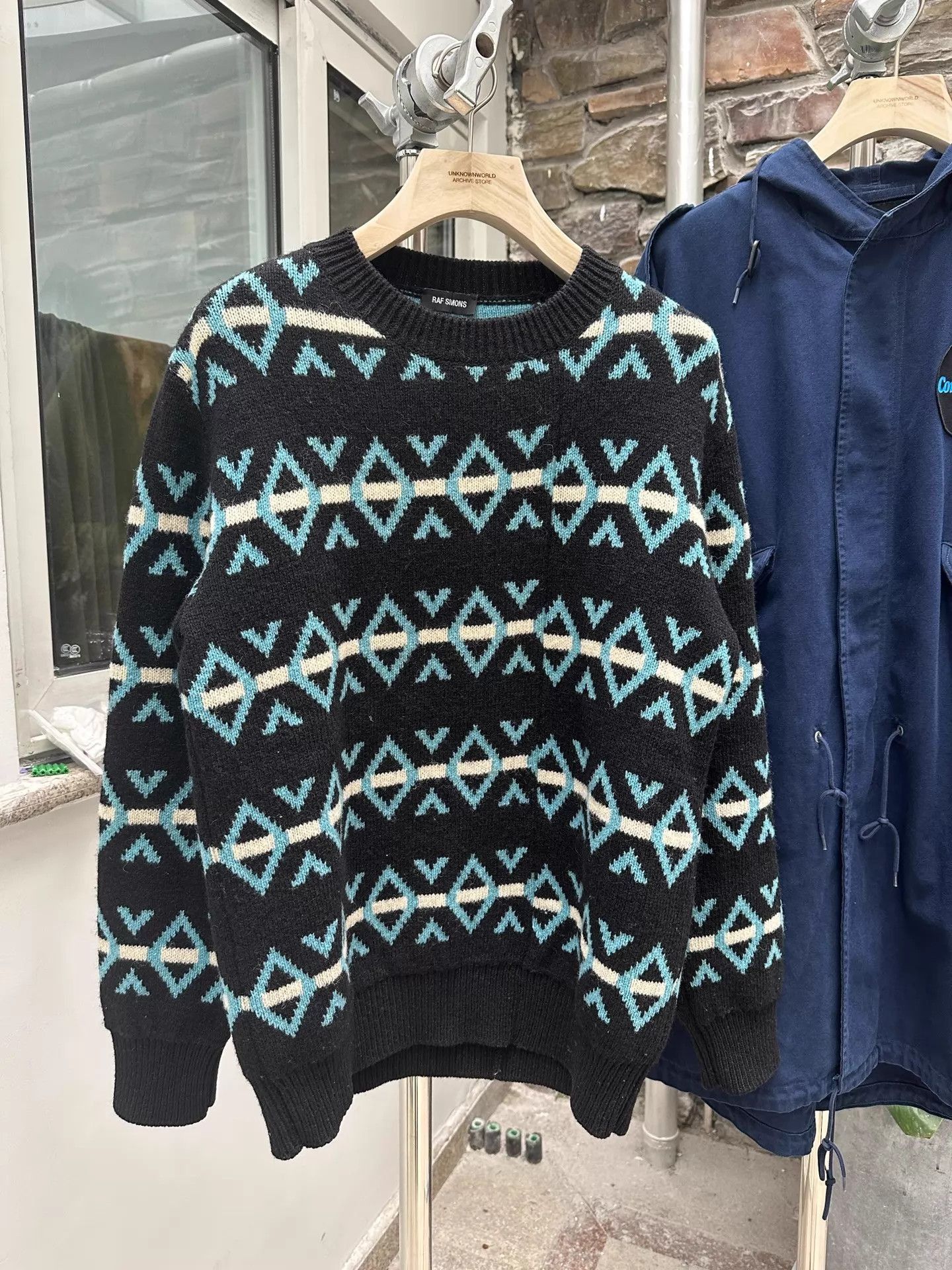 Raf Simons Geometric Pattern Crewneck Sweater Size US M / EU 48-50 / 2 - 5 Thumbnail