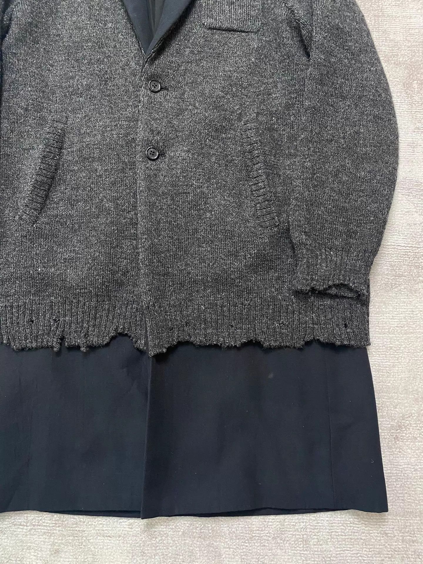 Undercover Black Layered Long Coat with Knit Detail Size US M / EU 48-50 / 2 - 4 Thumbnail