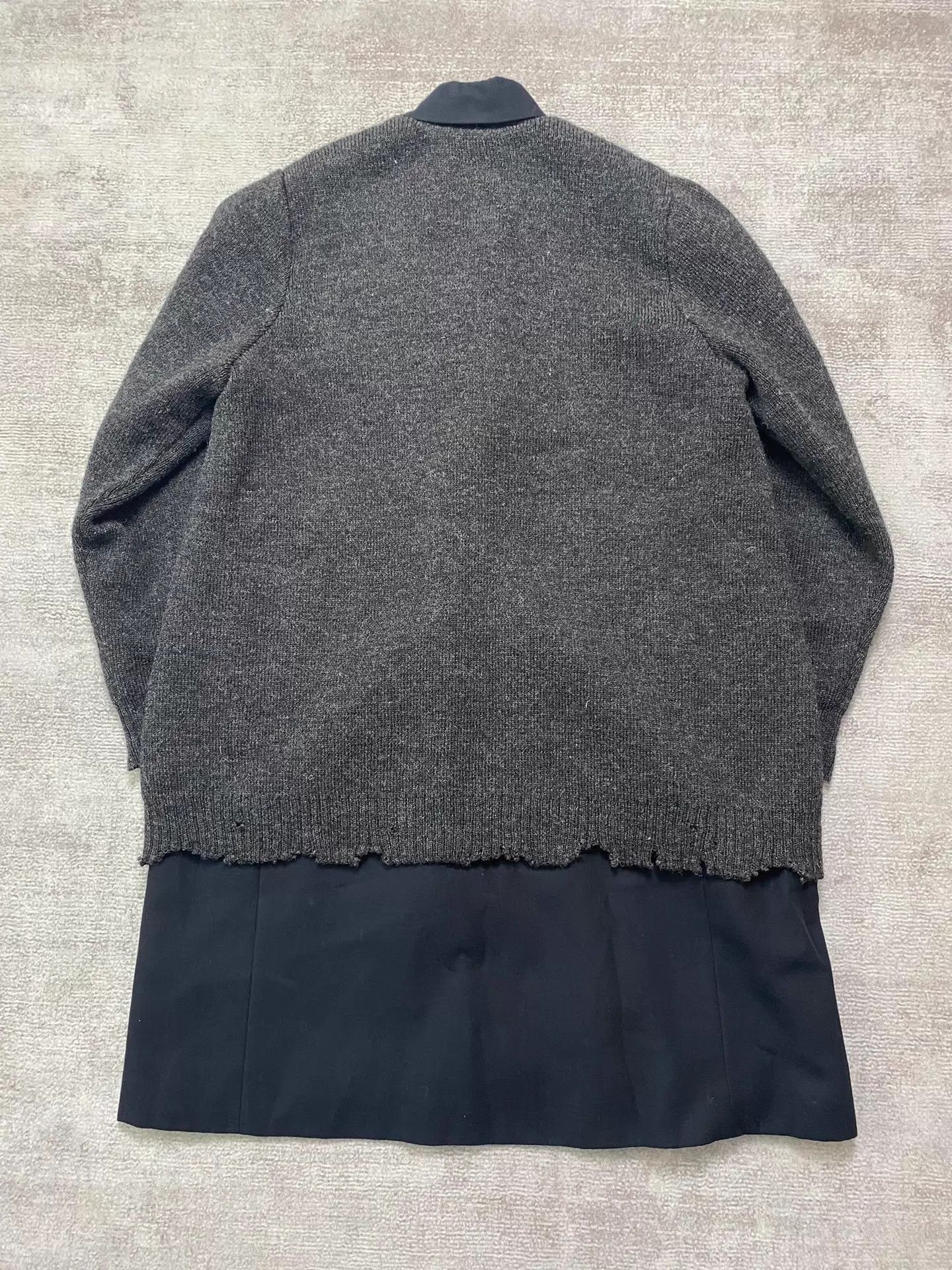 Undercover Black Layered Long Coat with Knit Detail Size US M / EU 48-50 / 2 - 5 Thumbnail