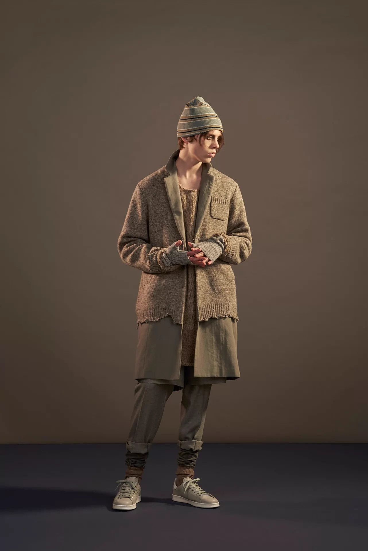 Undercover Black Layered Long Coat with Knit Detail Size US M / EU 48-50 / 2 - 9 Thumbnail