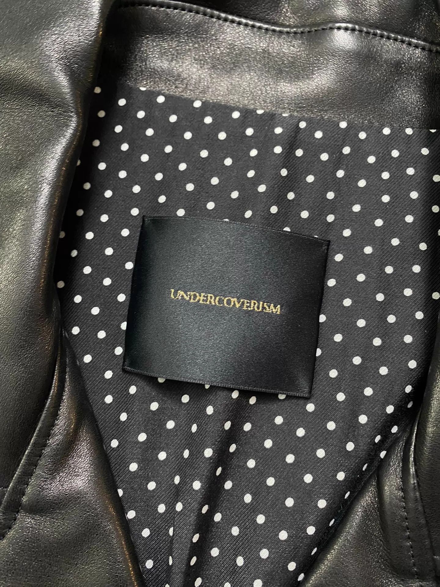 Undercover Black Leather Biker Jacket with Zip Details Size M Size US M / EU 48-50 / 2 - 8 Thumbnail