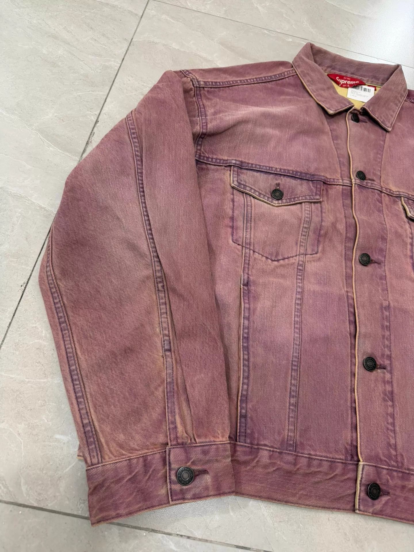 Supreme Purple Denim Jacket - Size L Size US L / EU 52-54 / 3 - 2 Thumbnail