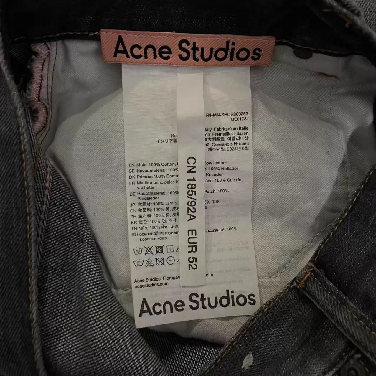 Acne Studios Black Denim Shorts with Distressed Paint Details Size US 36 / EU 52 - 4 Thumbnail