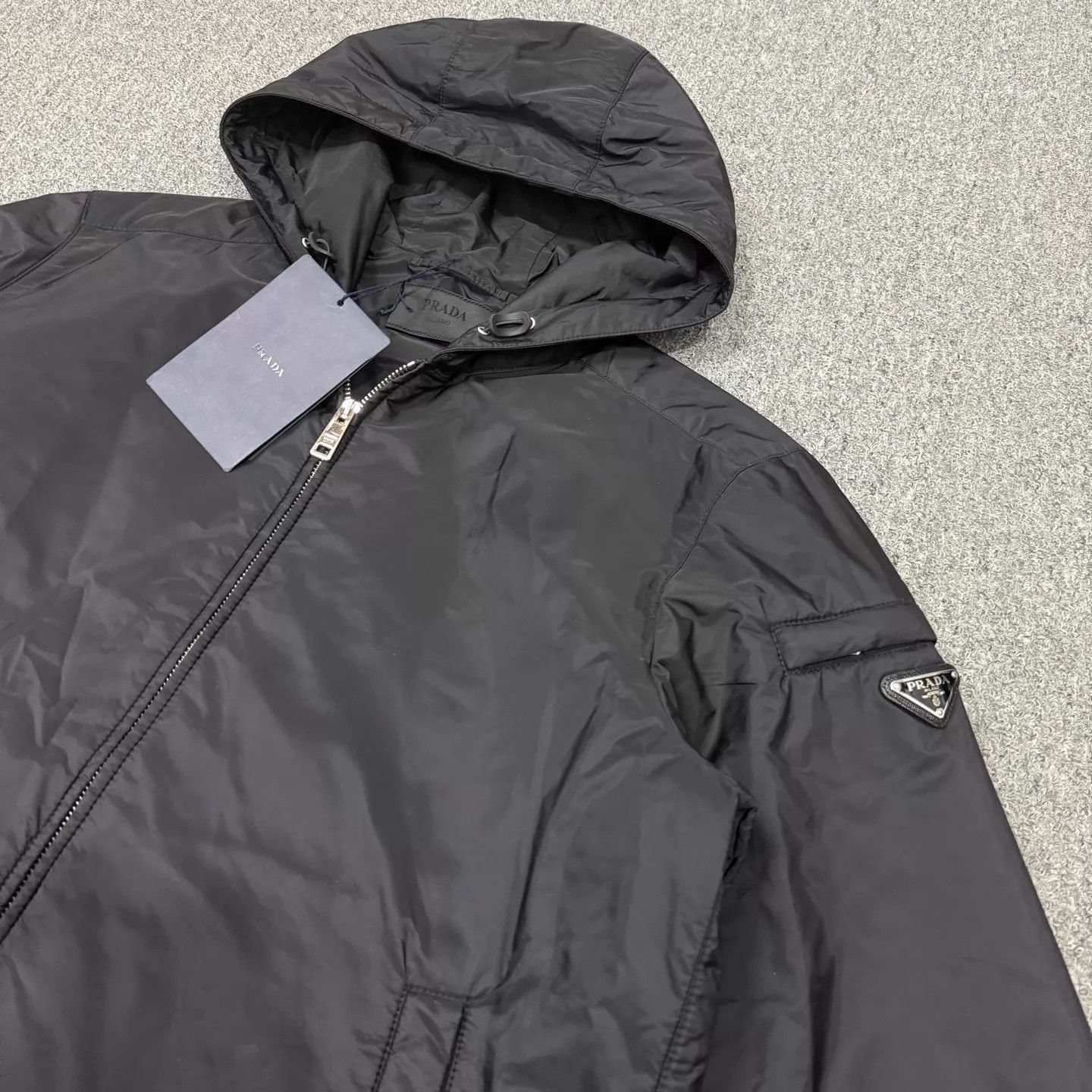 Prada Black Hooded Light Jacket Size US XL / EU 56 / 4 - 3 Thumbnail