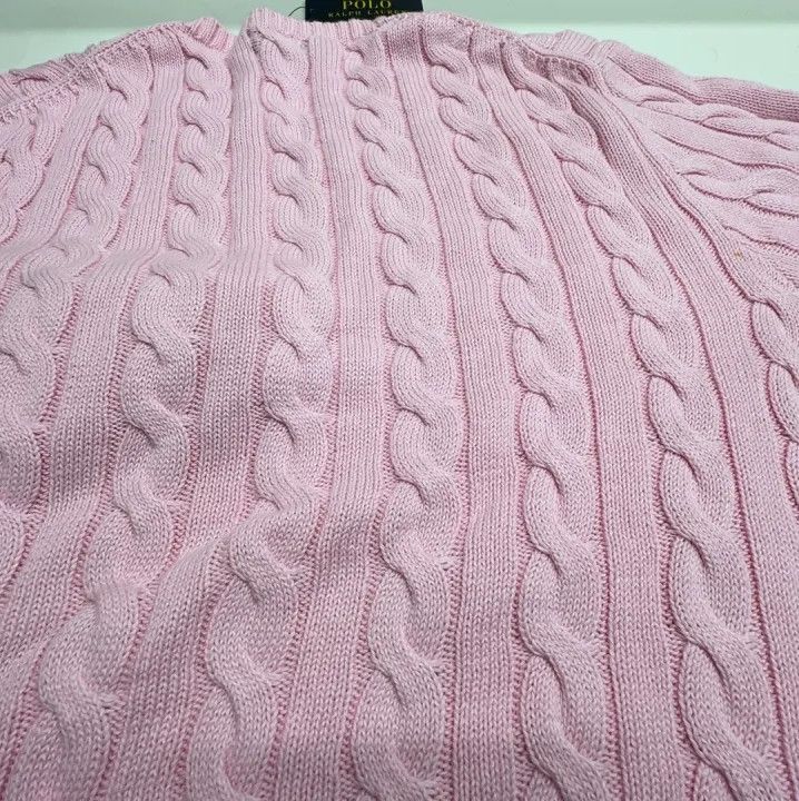 Polo Ralph Lauren Polo Ralph Lauren Men's Pink Cable-Knit Cotton Sweater Size US XXL / EU 58 / 5 - 5 Thumbnail