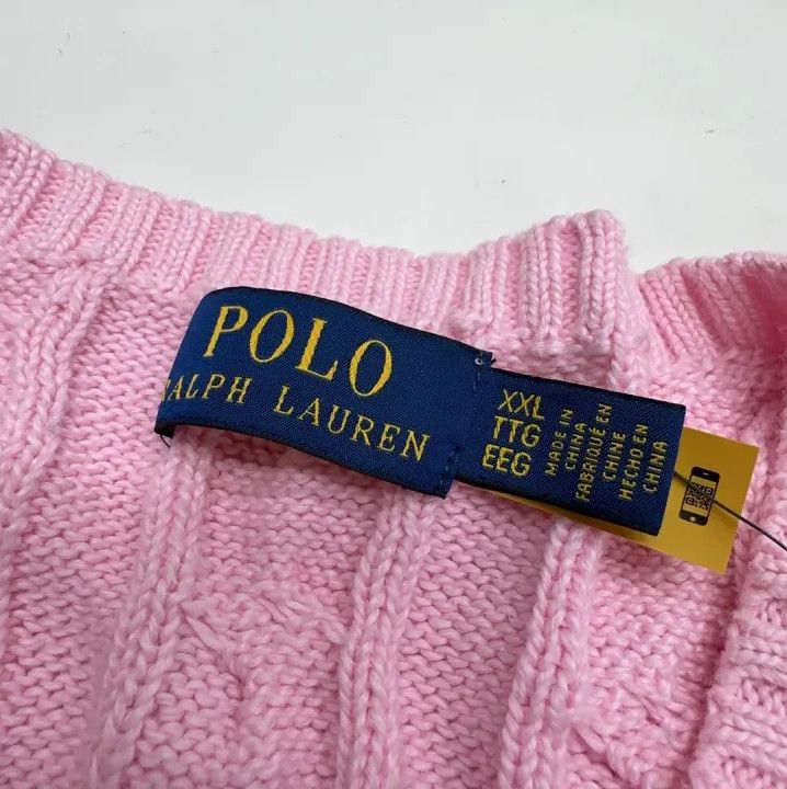 Polo Ralph Lauren Polo Ralph Lauren Men's Pink Cable-Knit Cotton Sweater Size US XXL / EU 58 / 5 - 3 Thumbnail