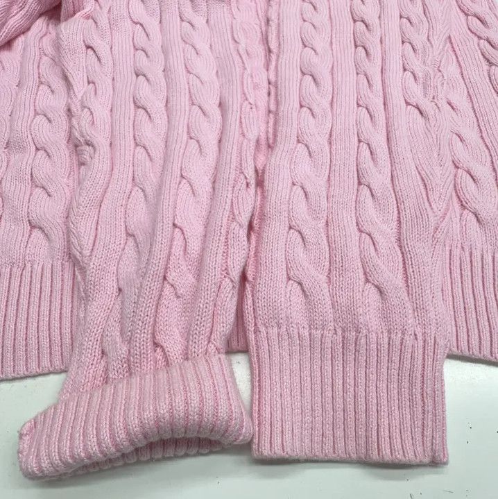 Polo Ralph Lauren Polo Ralph Lauren Men's Pink Cable-Knit Cotton Sweater Size US XXL / EU 58 / 5 - 10 Thumbnail