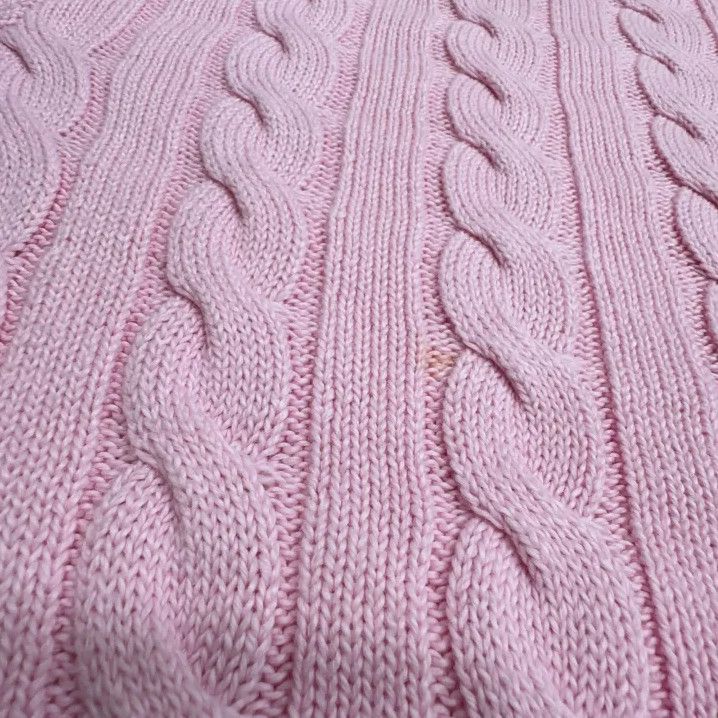 Polo Ralph Lauren Polo Ralph Lauren Men's Pink Cable-Knit Cotton Sweater Size US XXL / EU 58 / 5 - 9 Thumbnail