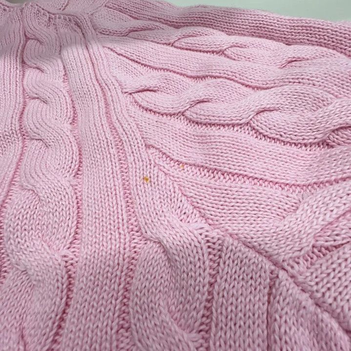 Polo Ralph Lauren Polo Ralph Lauren Men's Pink Cable-Knit Cotton Sweater Size US XXL / EU 58 / 5 - 6 Thumbnail