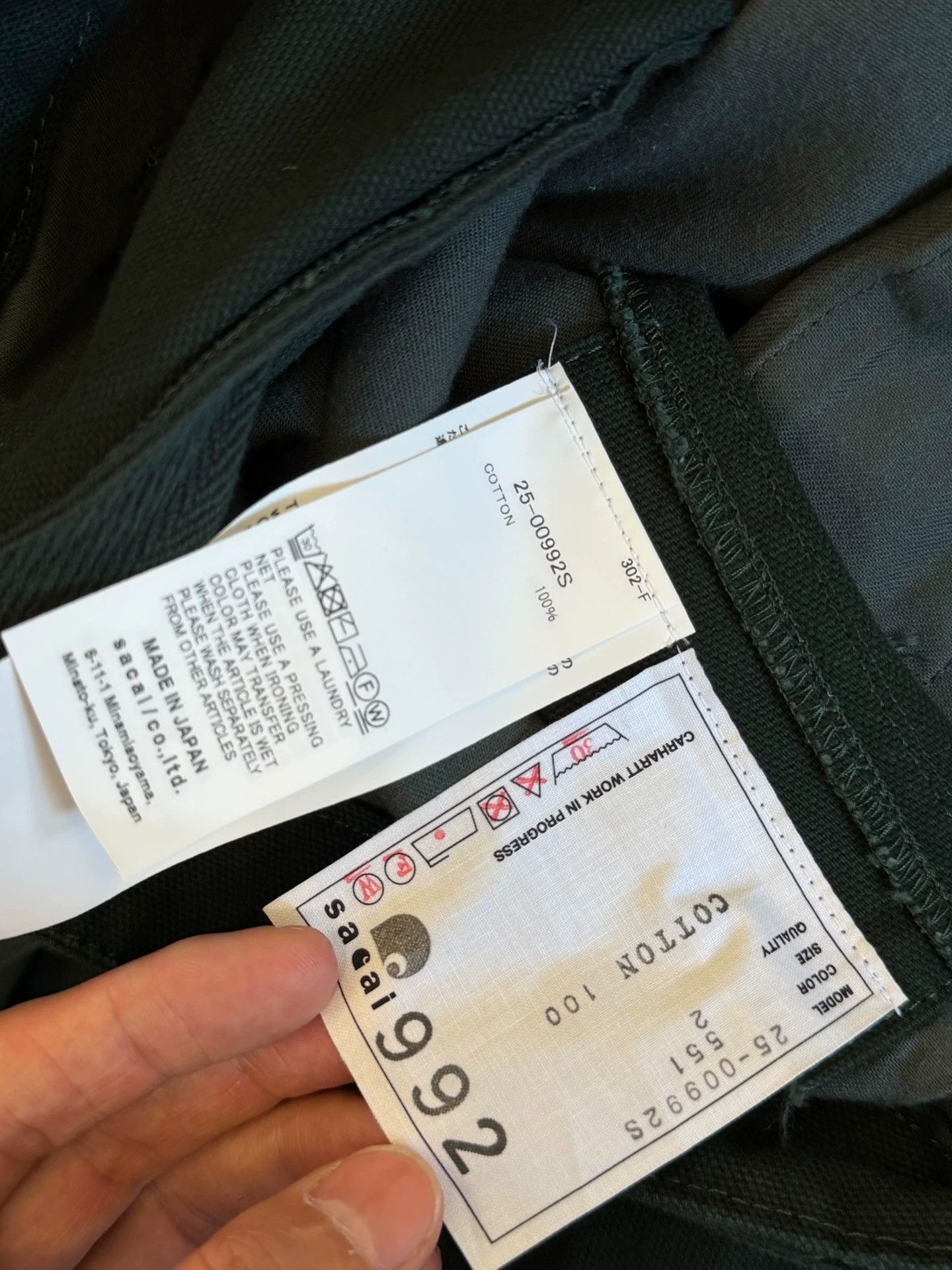 Sacai Black Cargo Pants with Belt and Multiple Pockets Size US 30 / EU 46 - 6 Thumbnail
