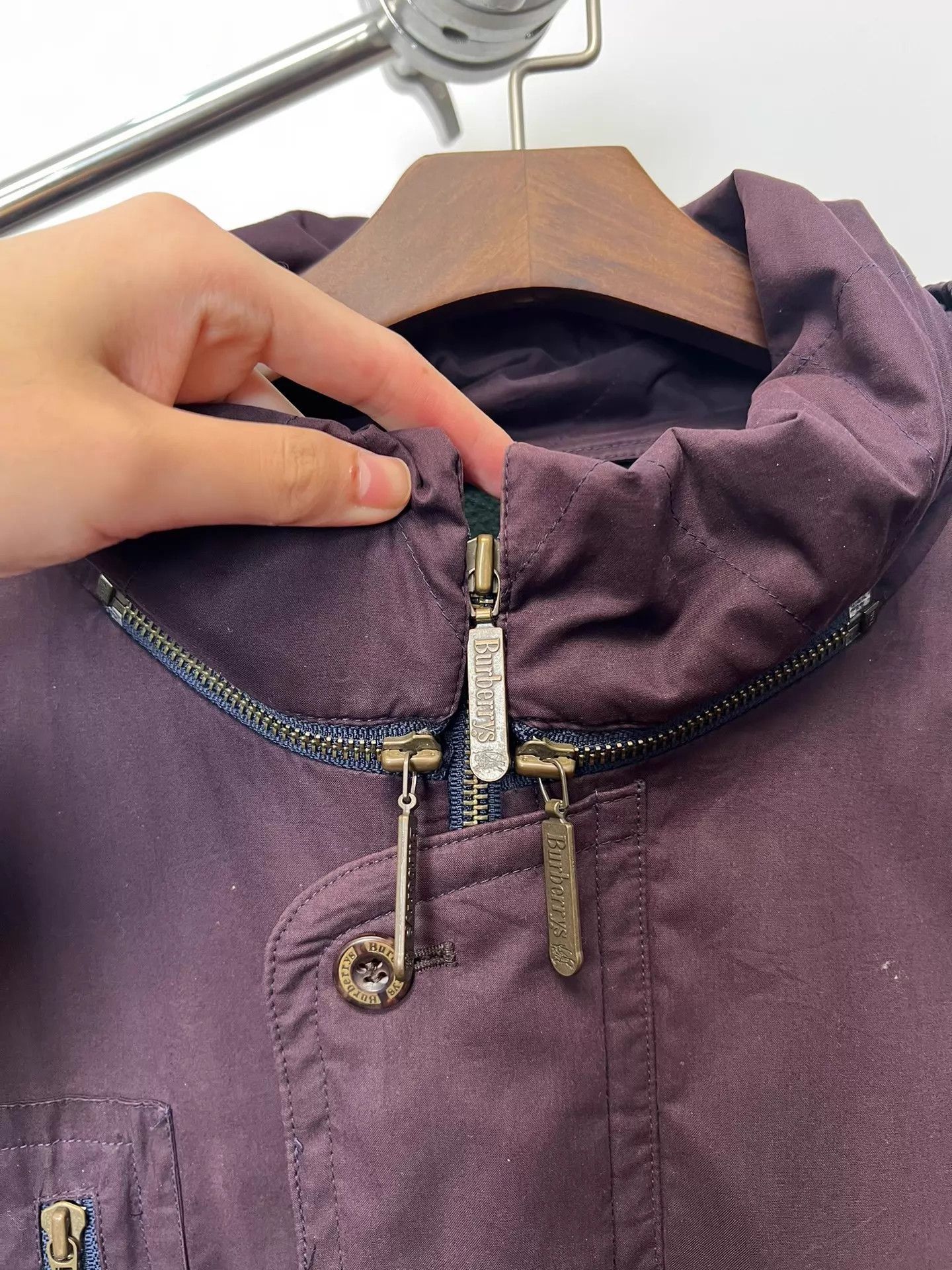 Burberry Purple Hooded Parka with Multiple Pockets Size US XL / EU 56 / 4 - 5 Thumbnail