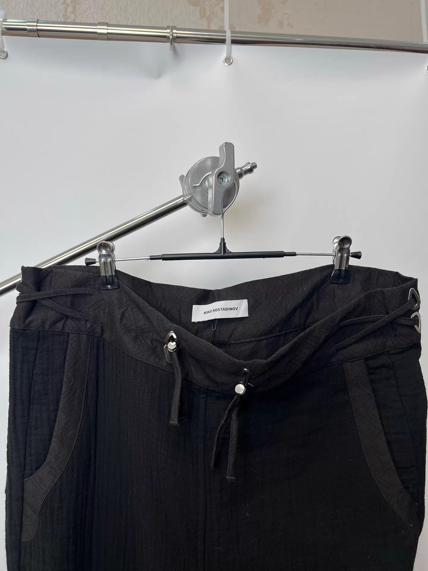 Kiko Kostadinov Black Casual Pants with Lace-Up Ankle Detail Size 32 Size US 32 / EU 48 - 3 Thumbnail