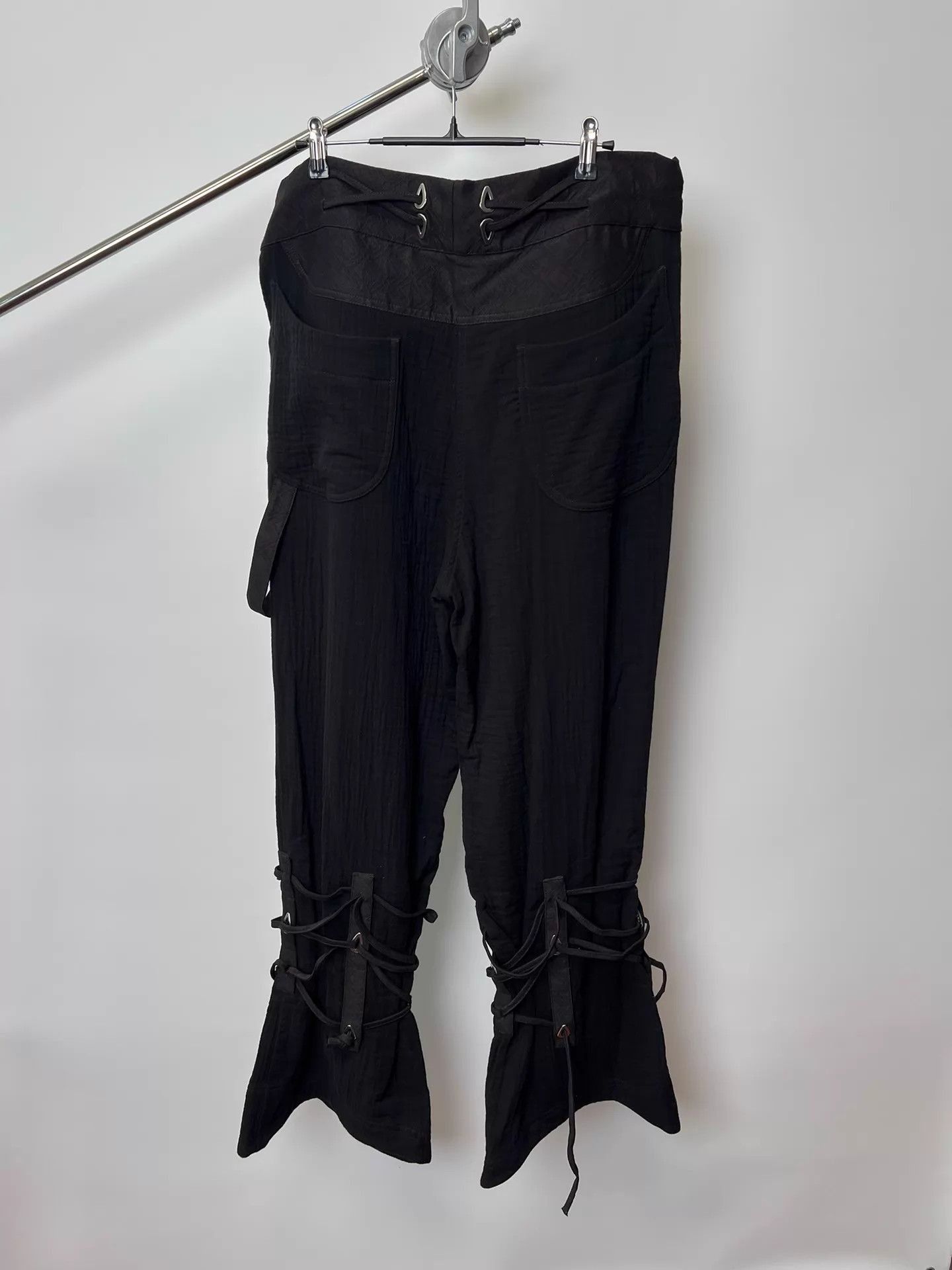 Kiko Kostadinov Black Casual Pants with Lace-Up Ankle Detail Size 32 Size US 32 / EU 48 - 5 Thumbnail