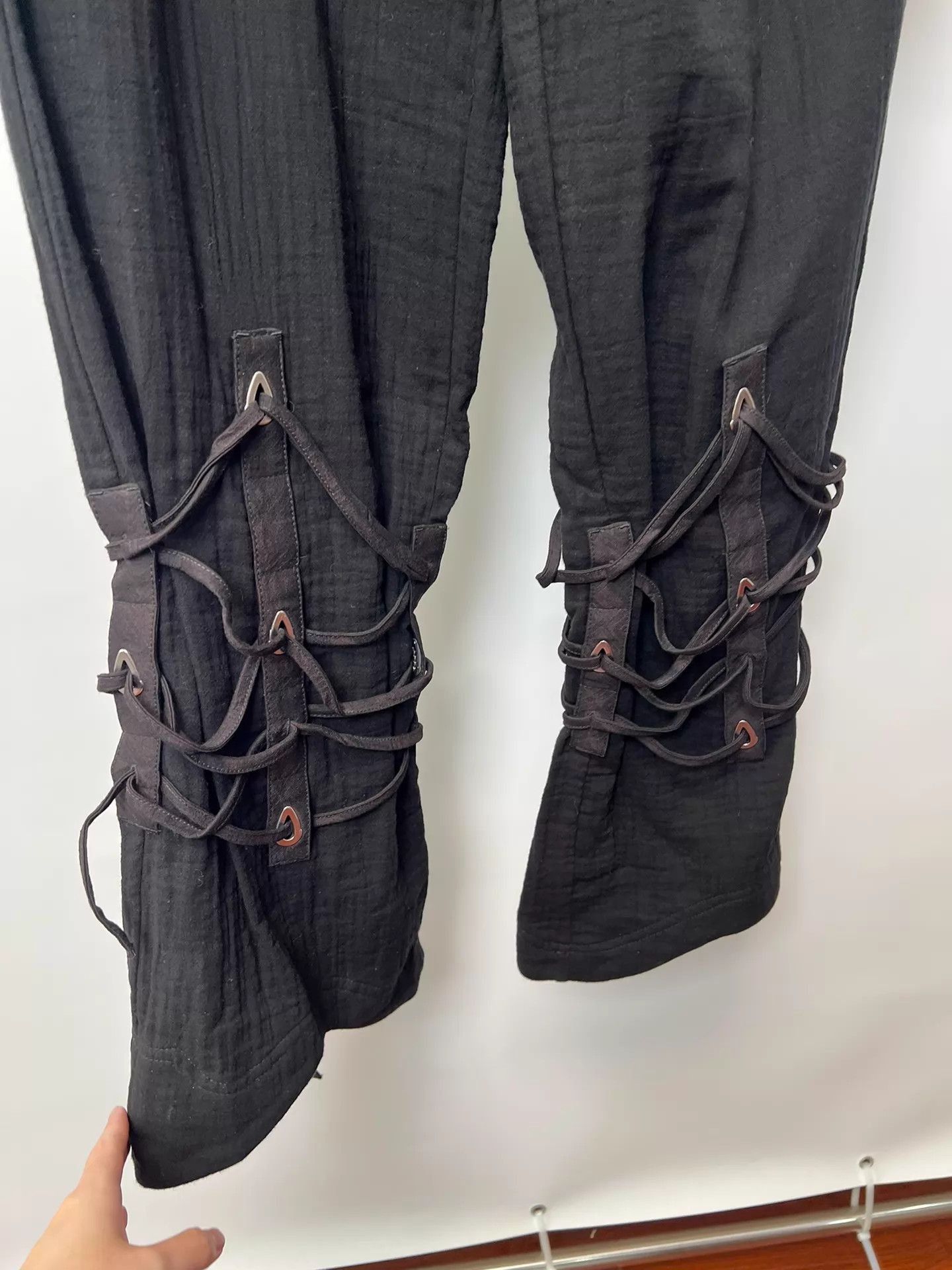 Kiko Kostadinov Black Casual Pants with Lace-Up Ankle Detail Size 32 Size US 32 / EU 48 - 9 Thumbnail
