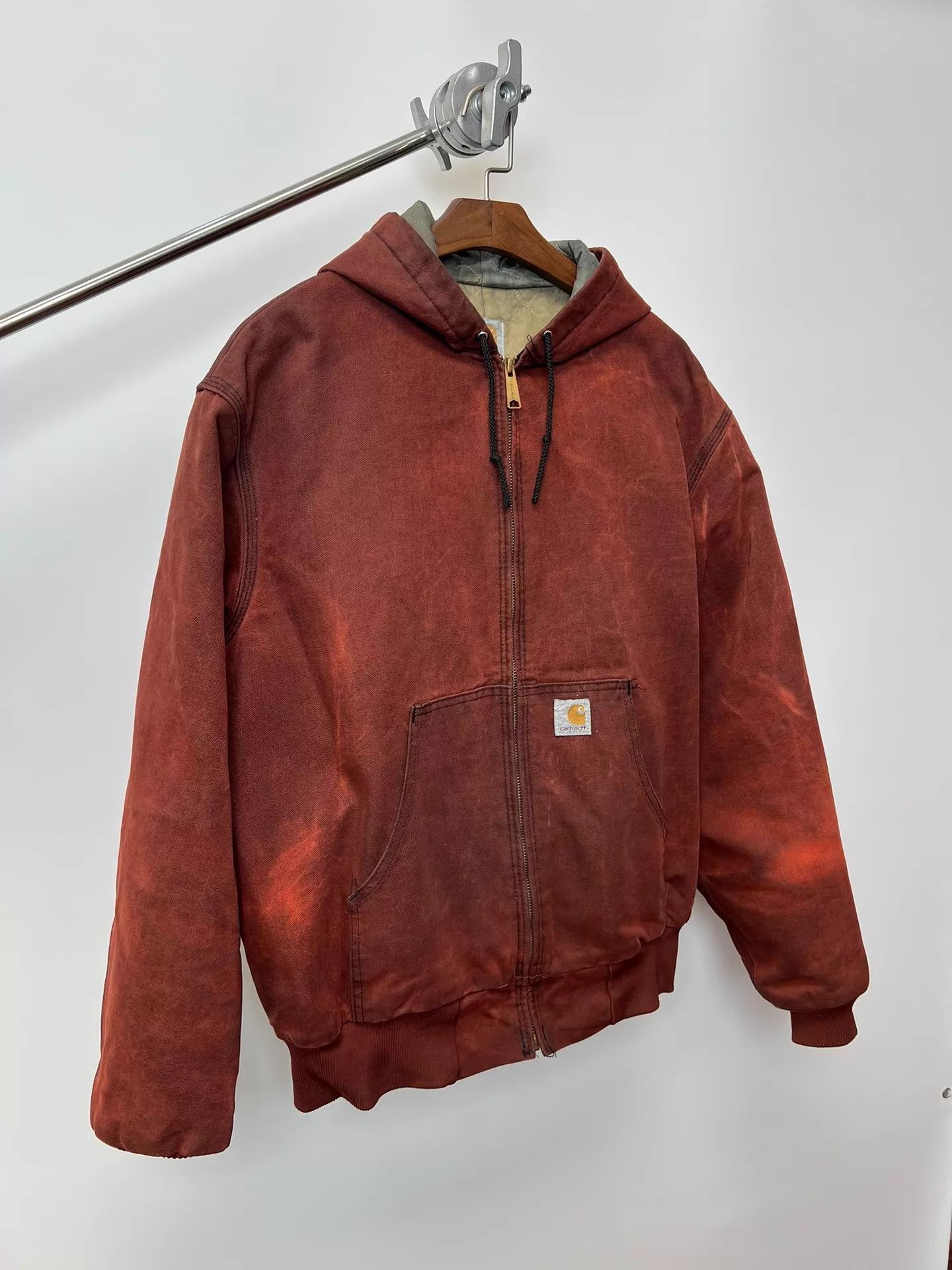 Carhartt Red Zip-Up Hooded Sweatshirt Size US L / EU 52-54 / 3 - 2 Thumbnail