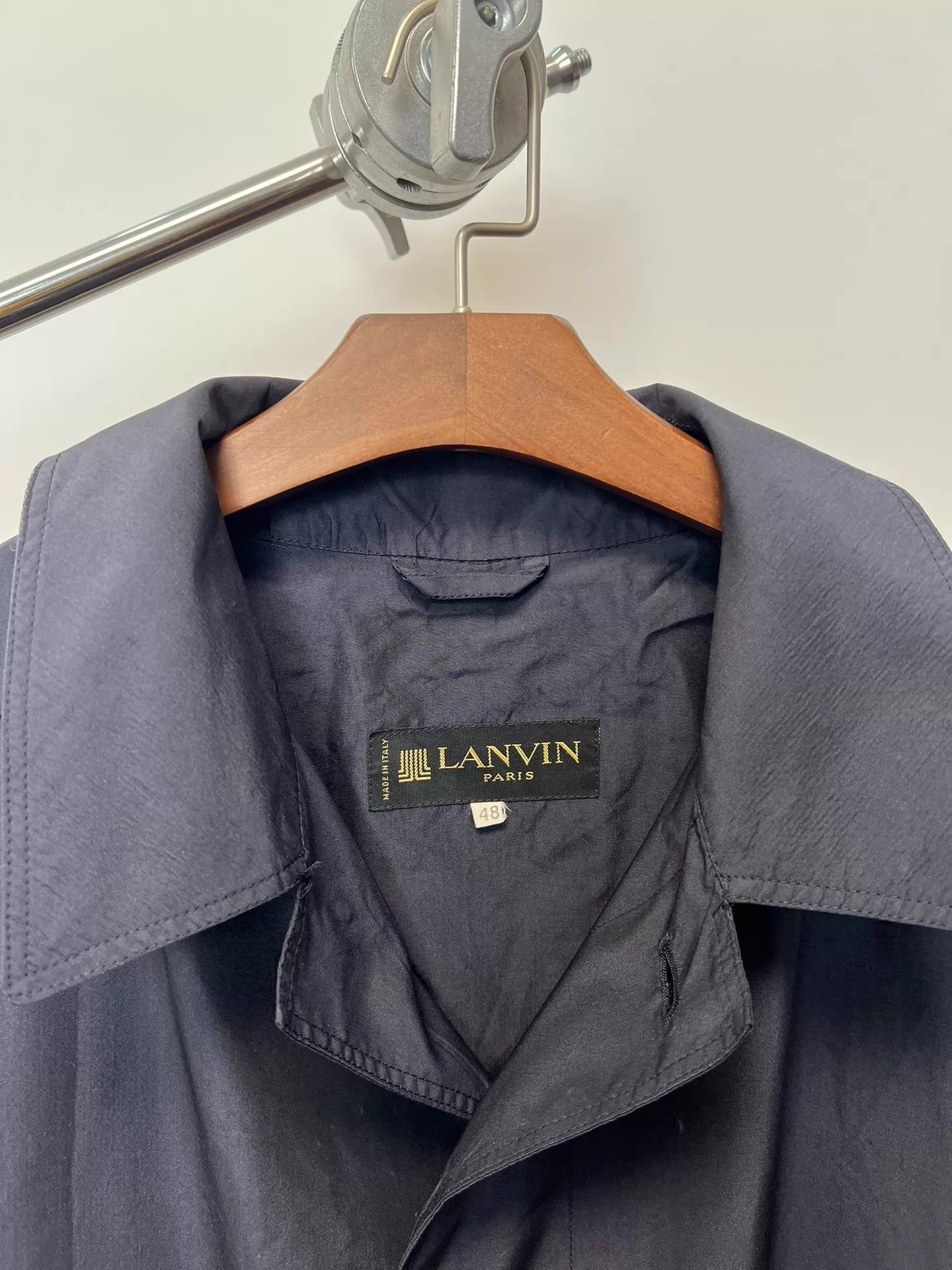 Lanvin Black Long Coat with High Collar and Pockets Size US M / EU 48-50 / 2 - 4 Thumbnail