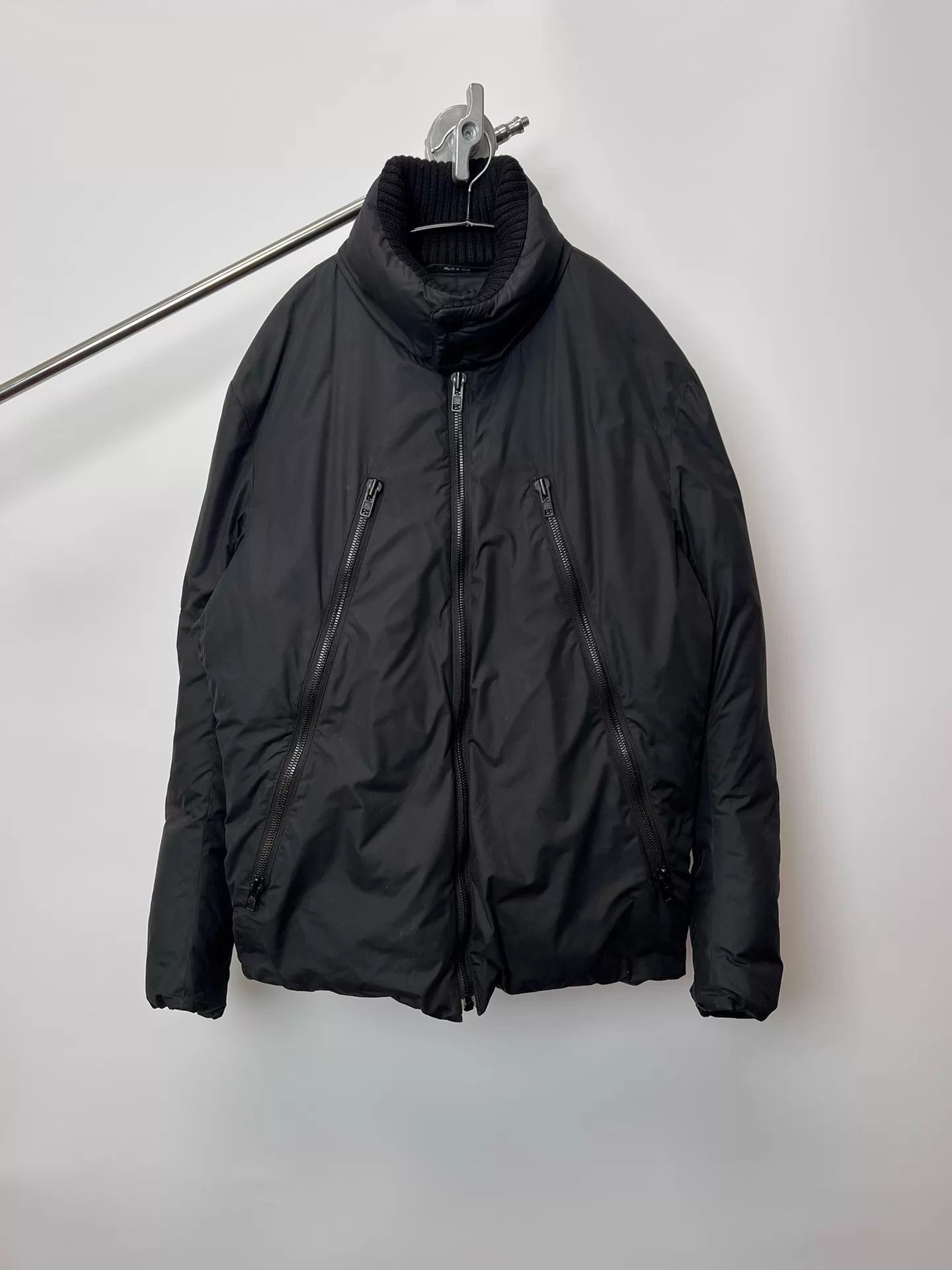 Maison Margiela Black Puffer Jacket with High Collar and Zip Pockets Size US M / EU 48-50 / 2 - 2 Thumbnail