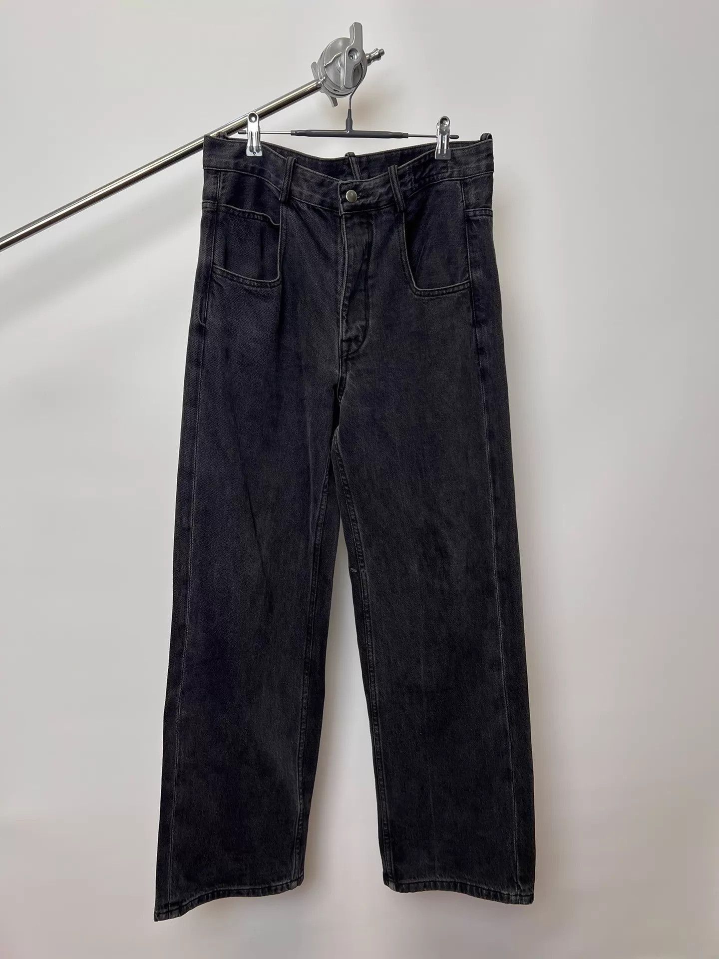Ann Demeulemeester Black Wide-Leg Denim Pants Size 34 Size US 34 / EU 50 - 2 Thumbnail