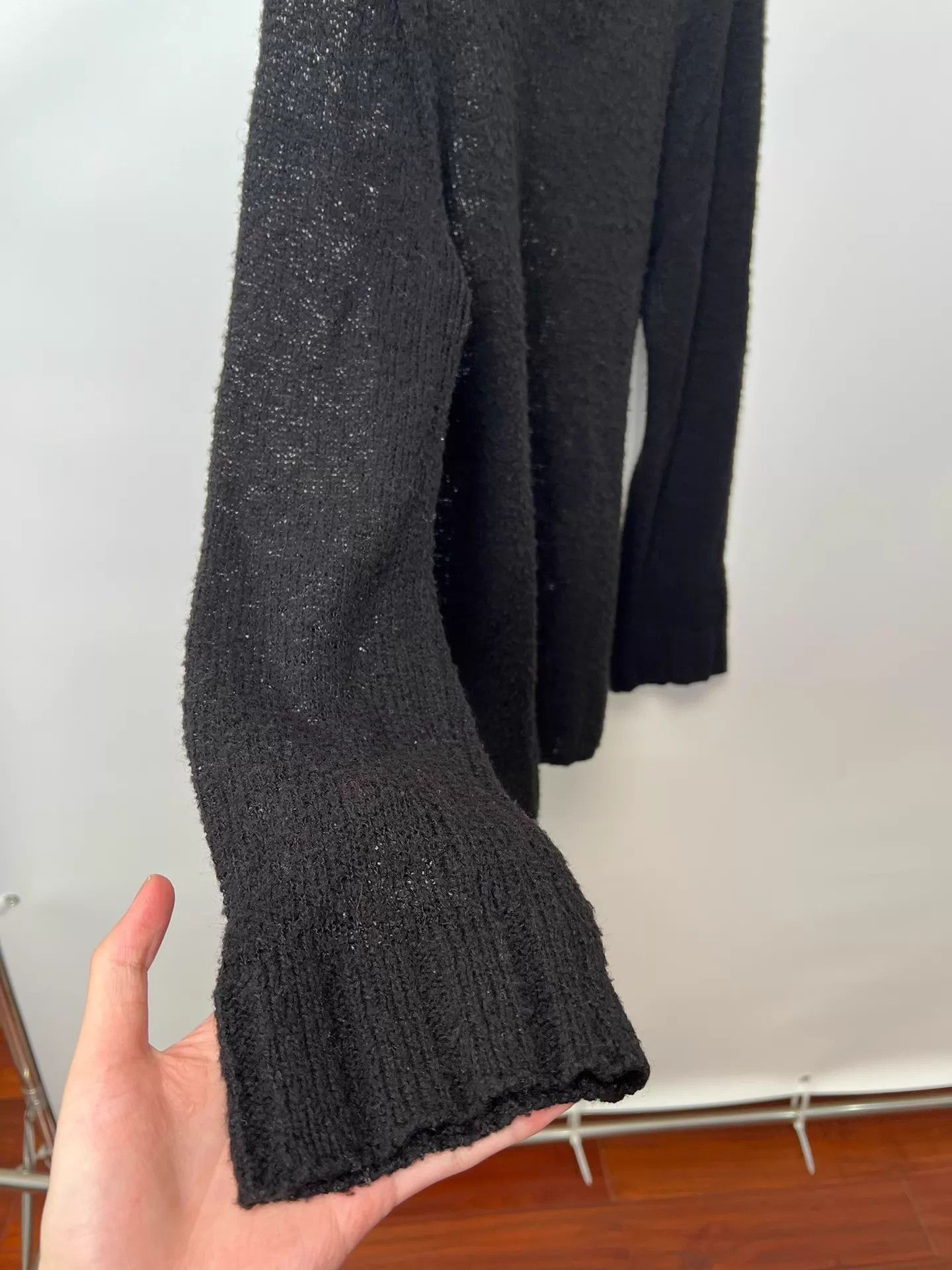 Dries Van Noten Black V-Neck Long Sleeve Knit Sweater Size US L / EU 52-54 / 3 - 4 Thumbnail