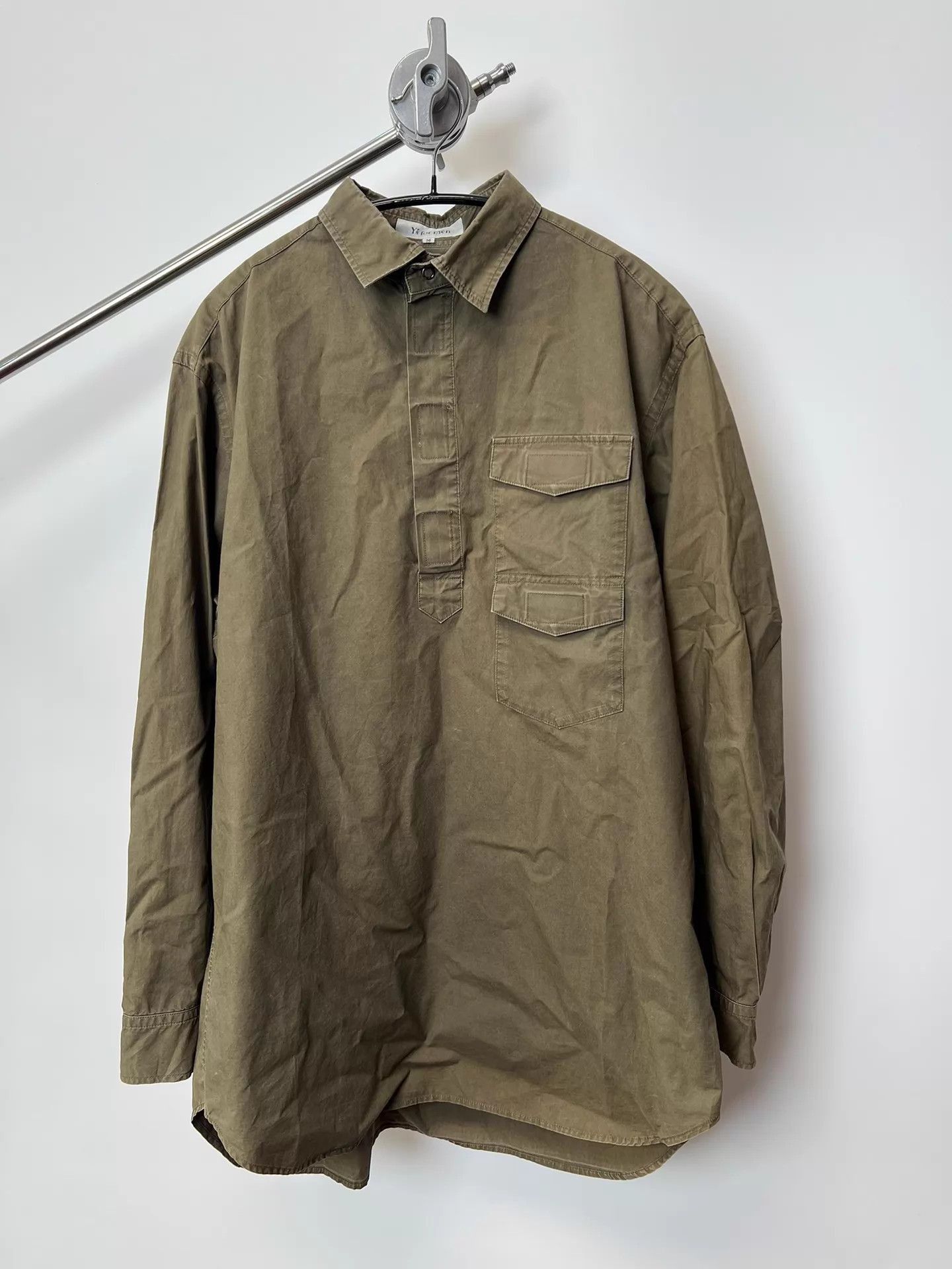 Yohji Yamamoto Green Long Sleeve Button-Up Shirt Size US M / EU 48-50 / 2 - 2 Thumbnail