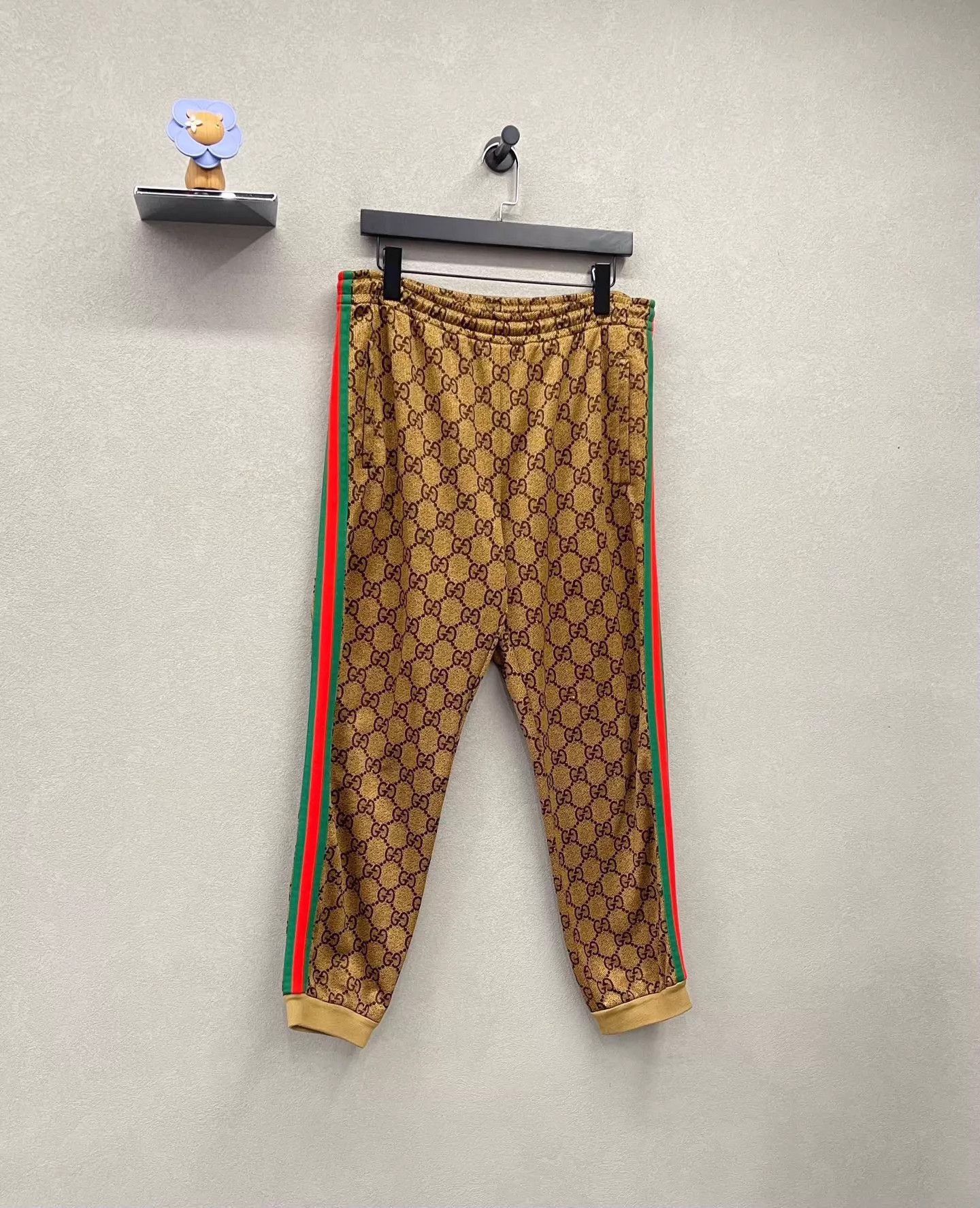 Gucci Beige Patterned Casual Pants with Side Stripes Size US 32 / EU 48 - 2 Thumbnail