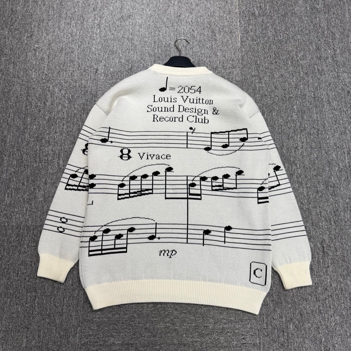 Louis Vuitton White Music Notes Knit Sweater XS Size US XS / EU 42 / 0 - 5 Thumbnail