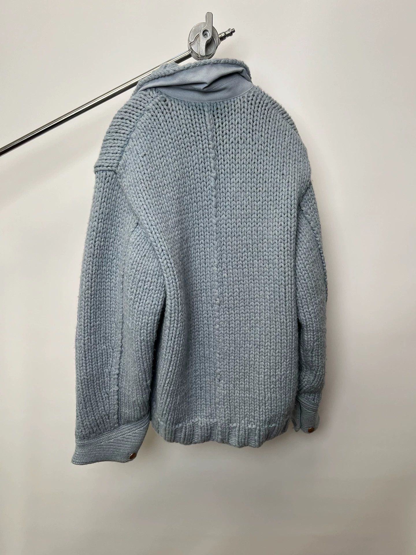 Sacai Blue Knit Collared Jacket with Pockets Size US L / EU 52-54 / 3 - 7 Thumbnail