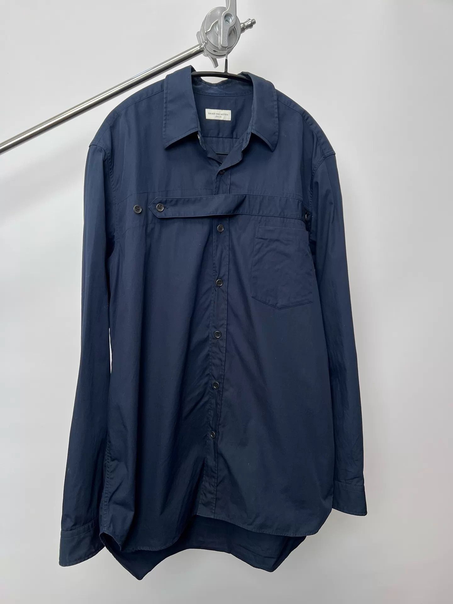 Dries Van Noten Blue Long-Sleeve Button-Up Shirt Size US M / EU 48-50 / 2 - 2 Thumbnail