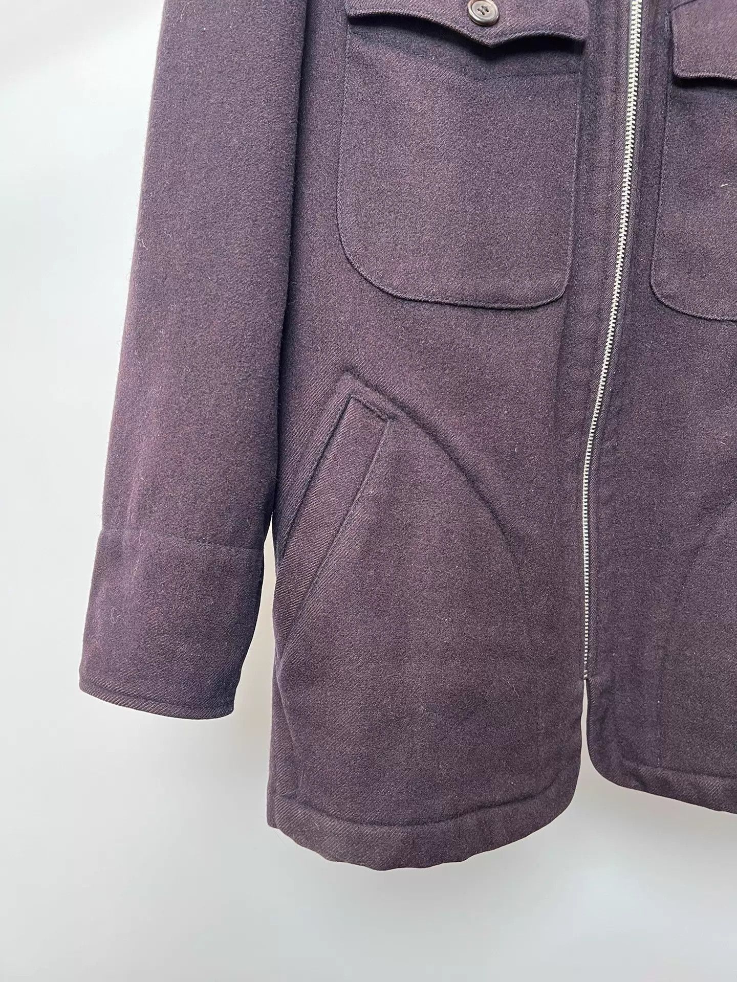 Yohji Yamamoto Purple Zip-Front Jacket with Pocket Details Size US L / EU 52-54 / 3 - 5 Thumbnail