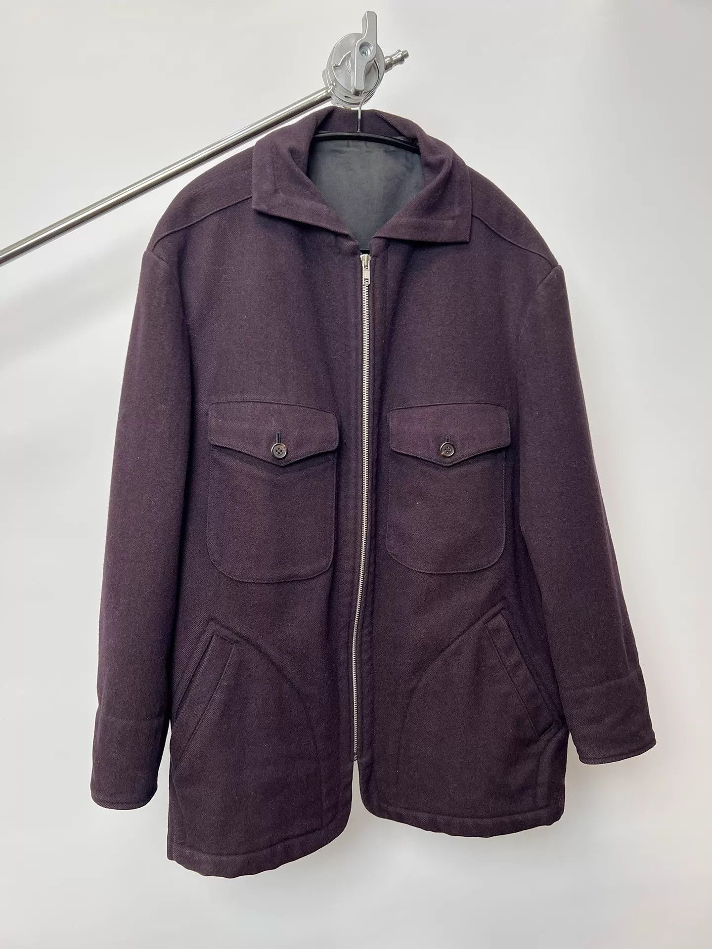 Yohji Yamamoto Purple Zip-Front Jacket with Pocket Details Size US L / EU 52-54 / 3 - 2 Thumbnail