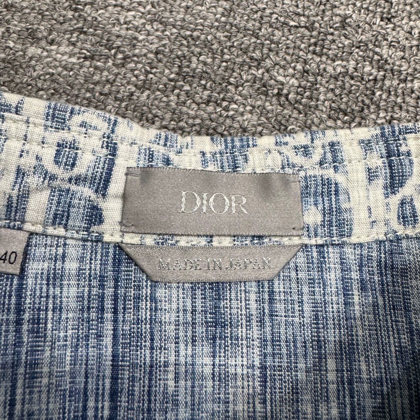 Dior Blue Patterned Long-Sleeve Button-Up Shirt Size US M / EU 48-50 / 2 - 2 Thumbnail