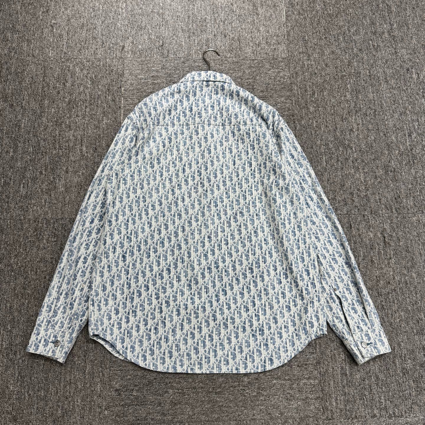 Dior Blue Patterned Long-Sleeve Button-Up Shirt Size US M / EU 48-50 / 2 - 5 Thumbnail