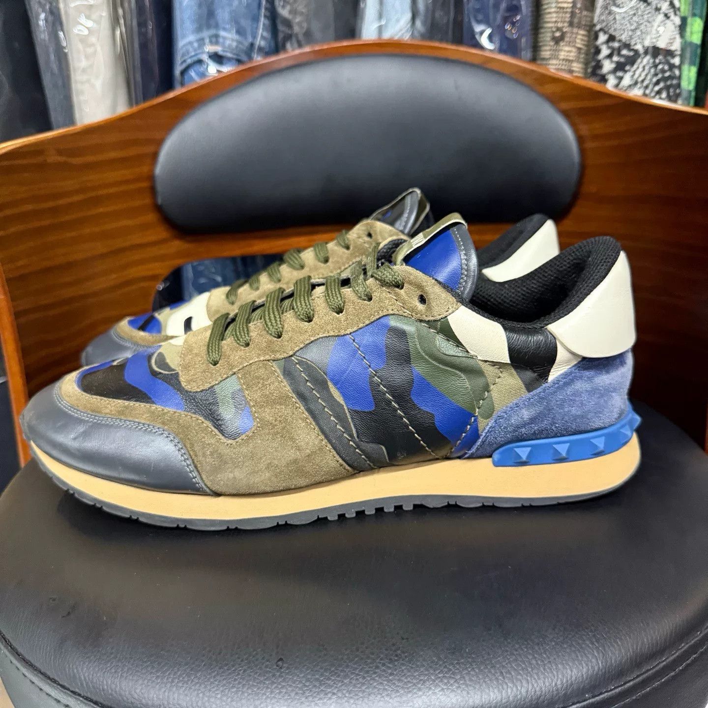 Valentino Valentino Camo Blue Lowtop Sneakers 44 Men Size US 10.5 / EU 43-44 - 6 Thumbnail