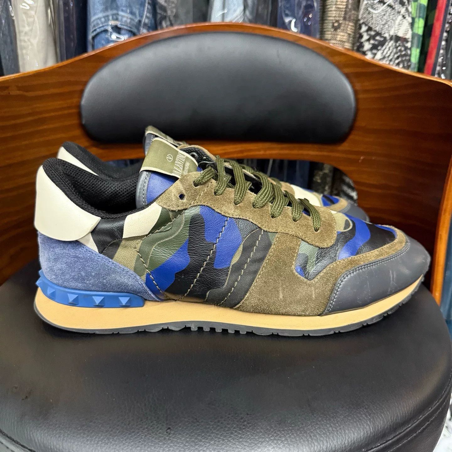 Valentino Valentino Camo Blue Lowtop Sneakers 44 Men Size US 10.5 / EU 43-44 - 4 Thumbnail