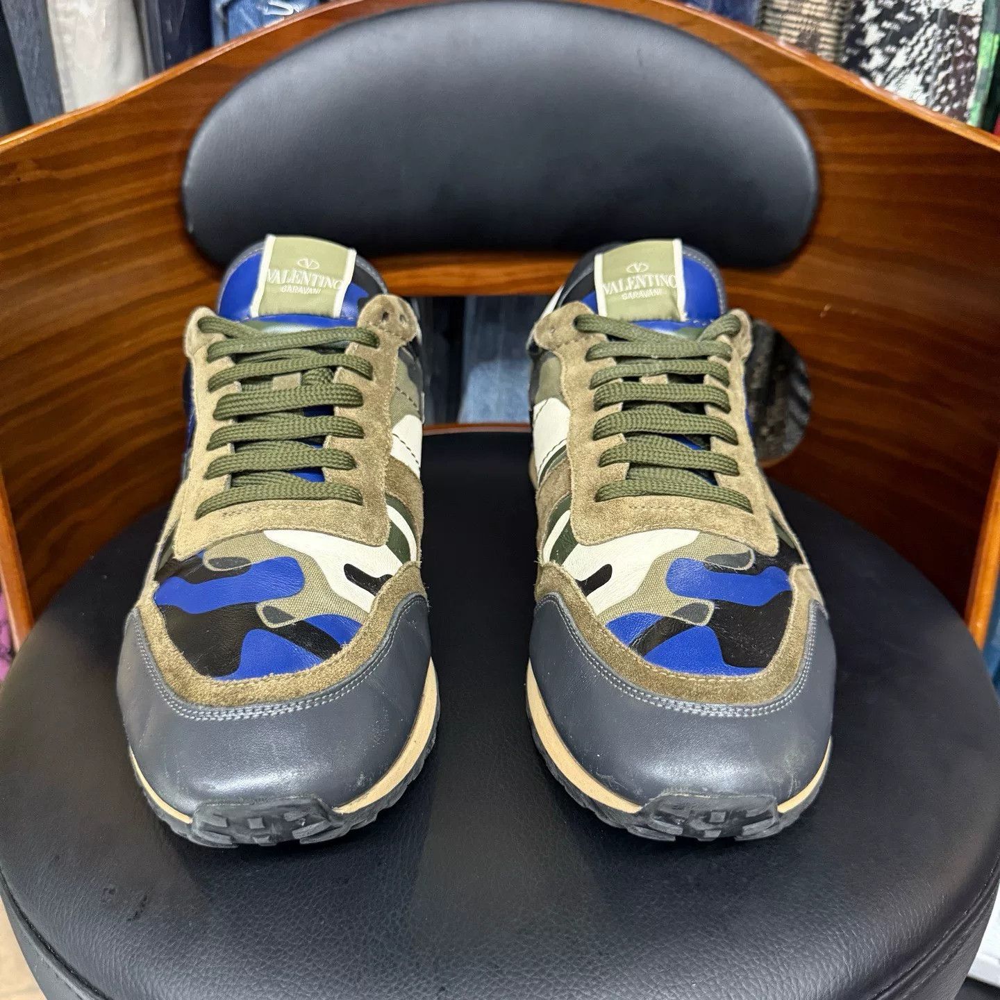 Valentino Valentino Camo Blue Lowtop Sneakers 44 Men Size US 10.5 / EU 43-44 - 2 Thumbnail