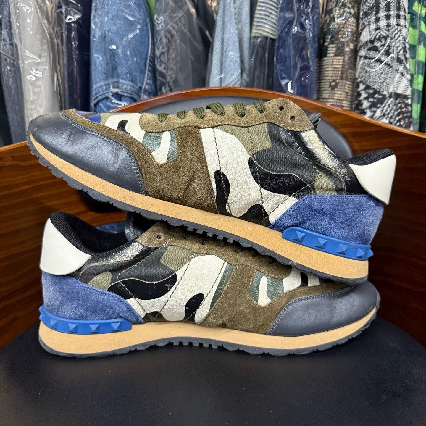 Valentino Valentino Camo Blue Lowtop Sneakers 44 Men Size US 10.5 / EU 43-44 - 7 Thumbnail