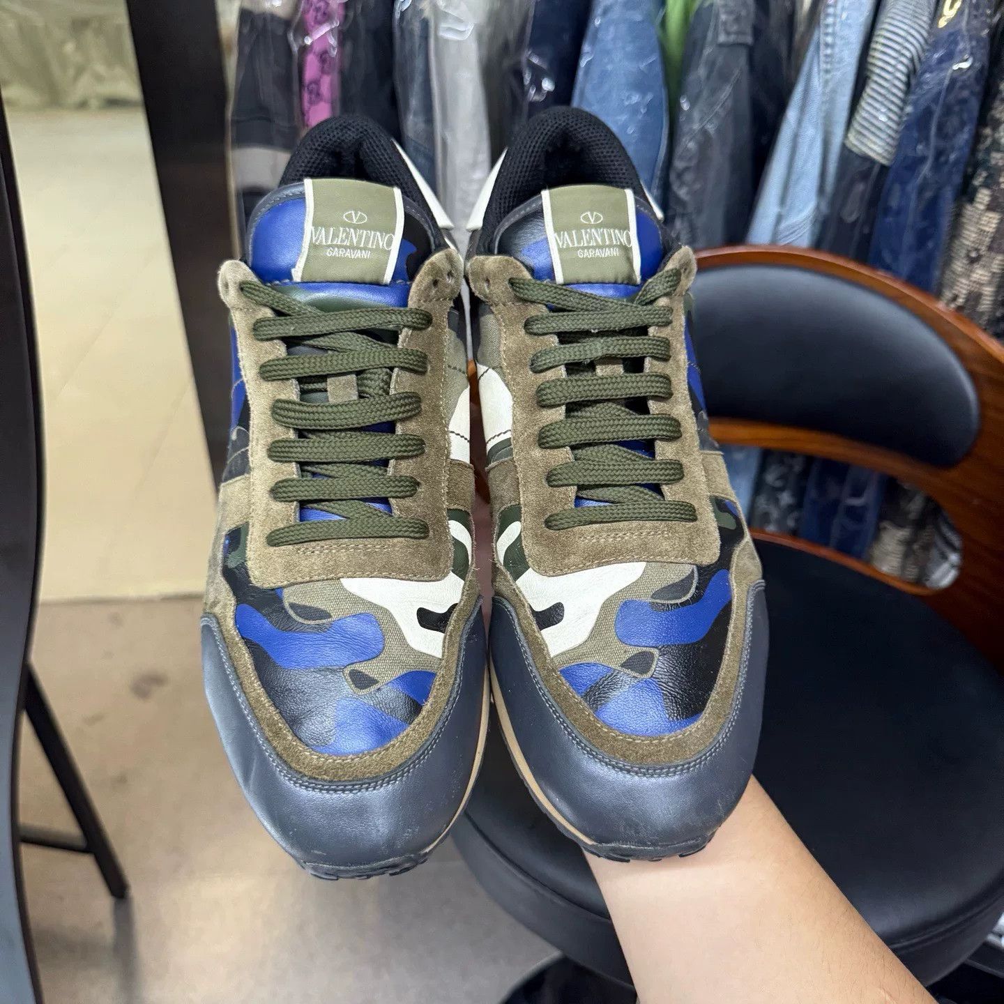 Valentino Valentino Camo Blue Lowtop Sneakers 44 Men Size US 10.5 / EU 43-44 - 5 Thumbnail