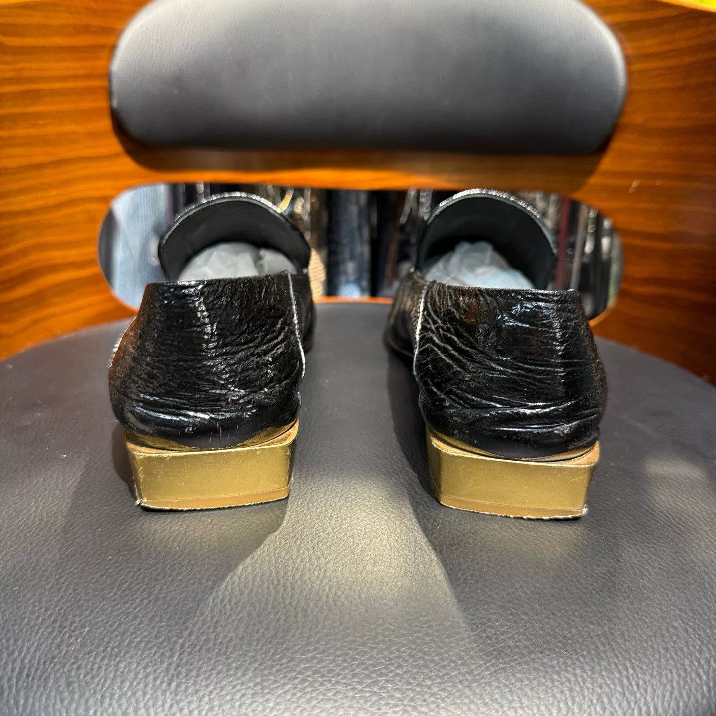 Salvatore Ferragamo Salvatore Ferragamo Patent Black Lowtop Sneakers 42 Men Size US 9 / EU 42 - 3 Thumbnail