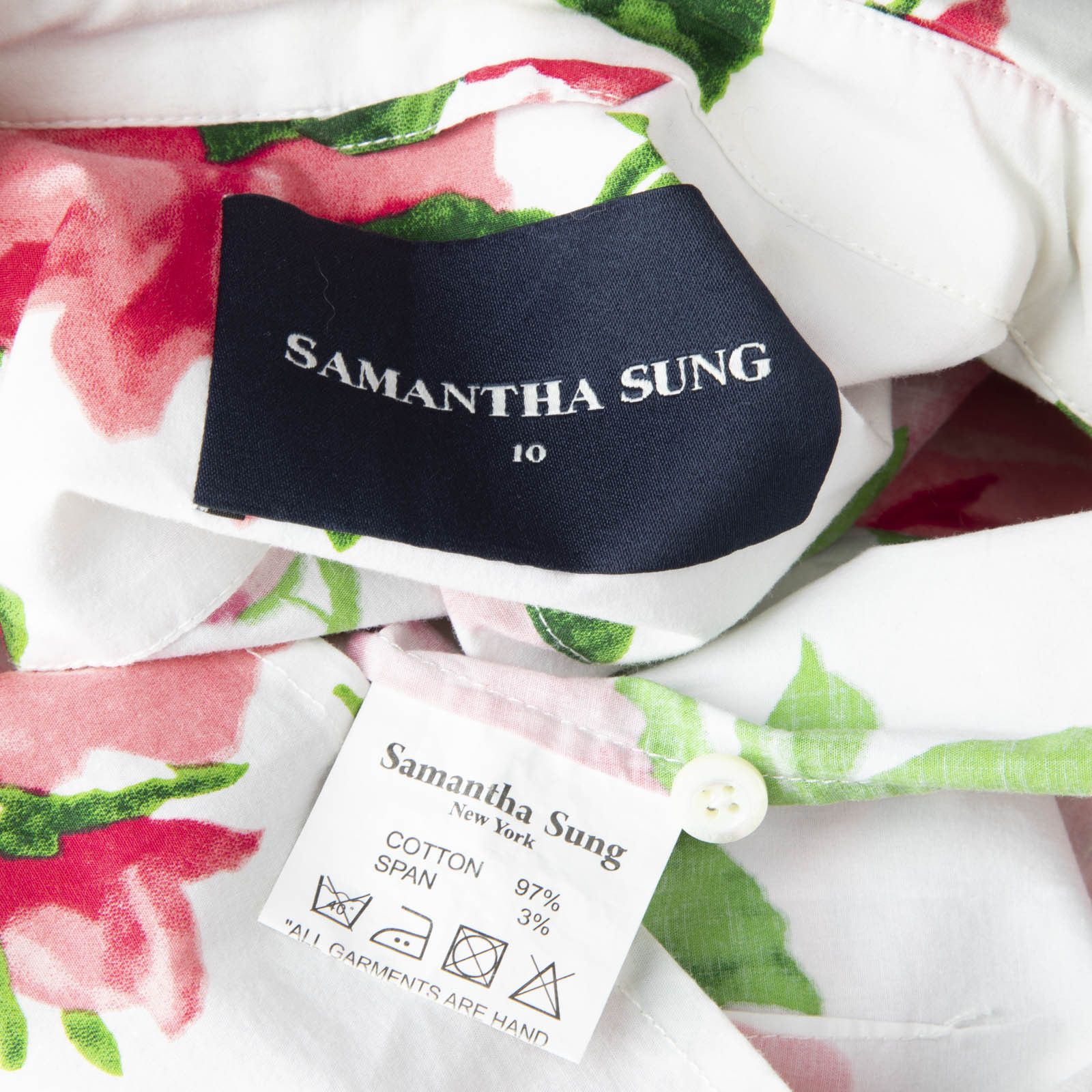 Samantha Sung Rose Print Long Sleeve Shirt Size L / US 10 / IT 46 - 4 Thumbnail