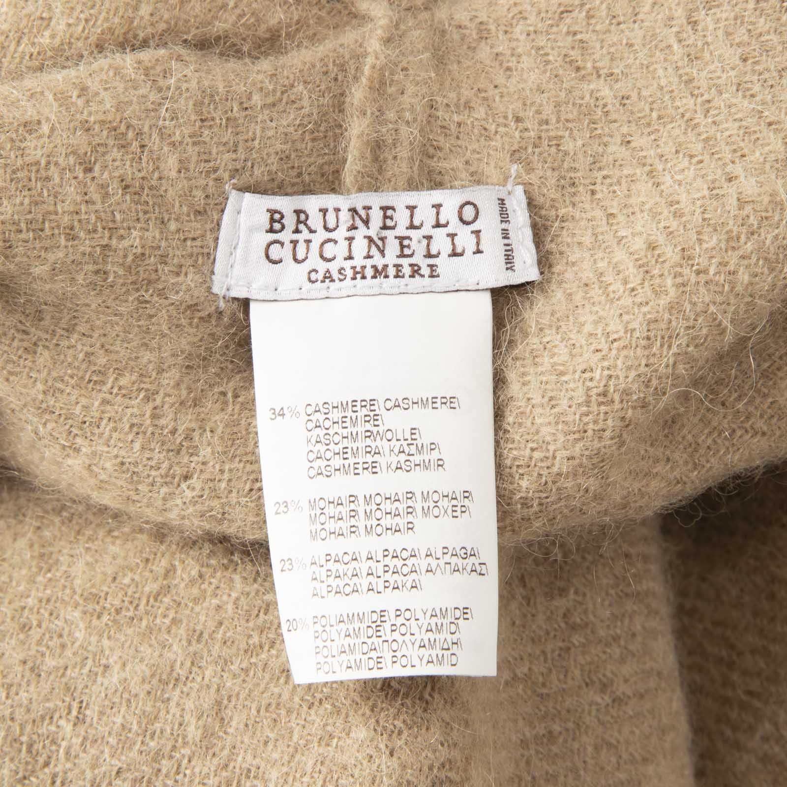 Brunello Cucinelli Beige Cashmere Beaded Shawl Size XL / US 12-14 / IT 48-50 - 4 Thumbnail