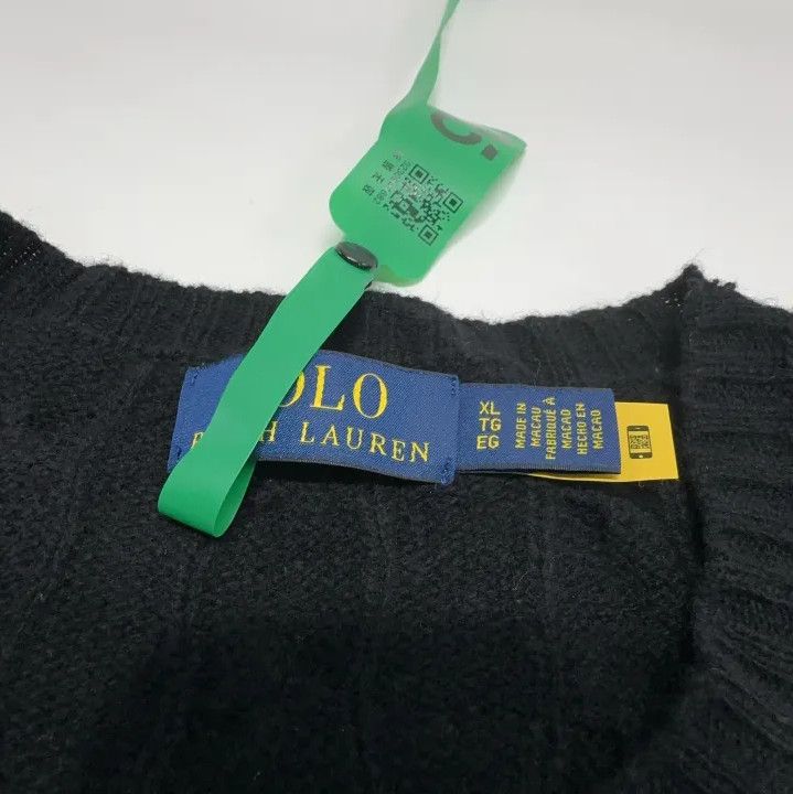 Polo Ralph Lauren Polo Ralph Lauren Solid Logo Cable-Knit Wool Sweater Size US XL / EU 56 / 4 - 5 Thumbnail