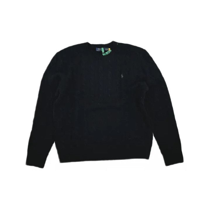 Polo Ralph Lauren Polo Ralph Lauren Solid Logo Cable-Knit Wool Sweater Size US XL / EU 56 / 4 - 2 Thumbnail
